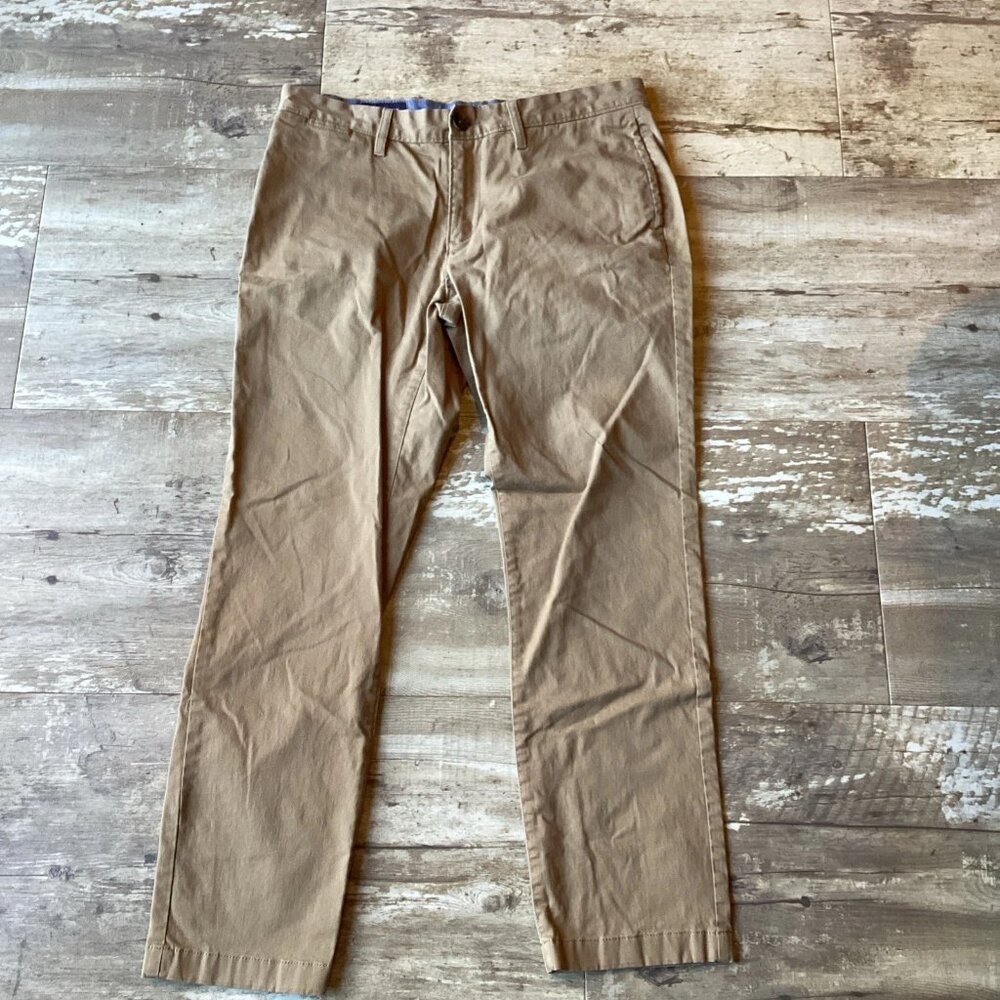 WALLIN & BROS Chino Dress Pants Straight Flat Stretch Khaki Men’s 33x30